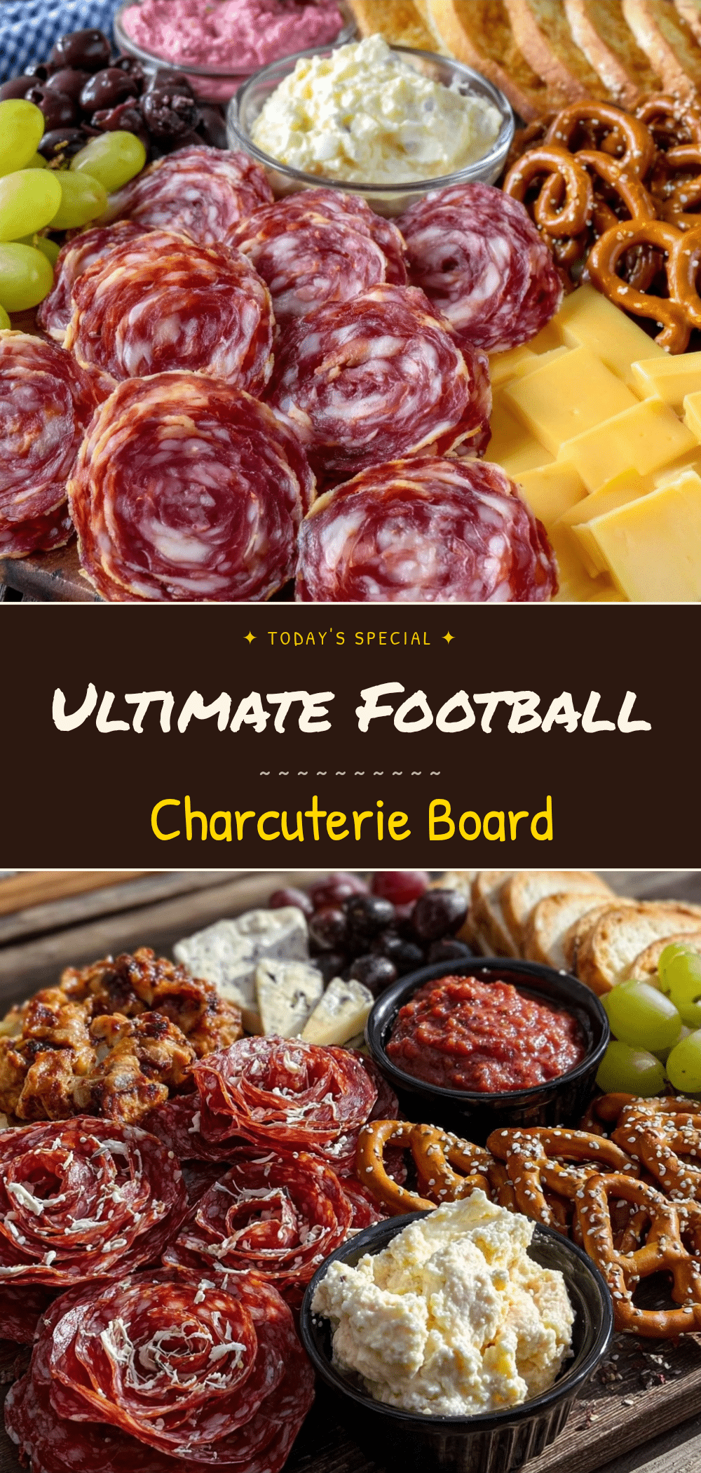 Ultimate Football Charcuterie Board: Pepperoni Roses 5 Ultimate Football Charcuterie Board with Pepperoni Roses recipe
